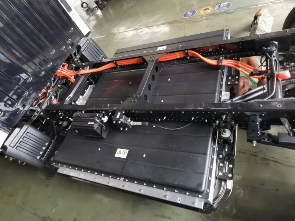 electric traction battery pack installed on Jenwyn Tech Electric truck chassis platform
