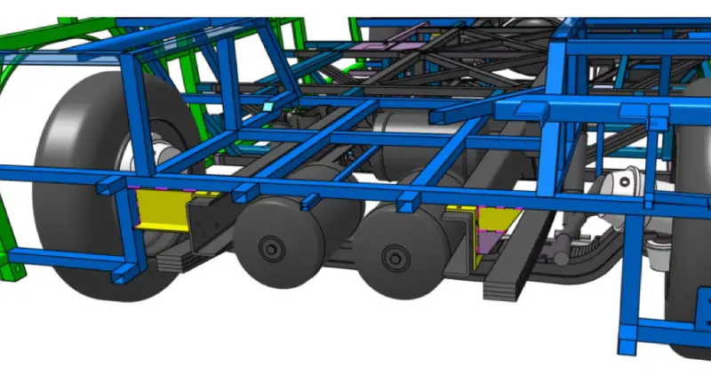 Front Suspension Area electric bus chassis integration