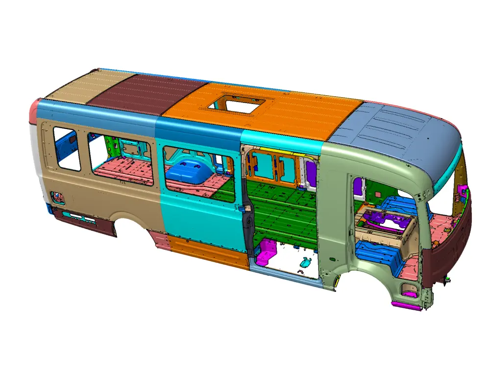 bus body structure types - Fully Stamped Sheet-Metal Body