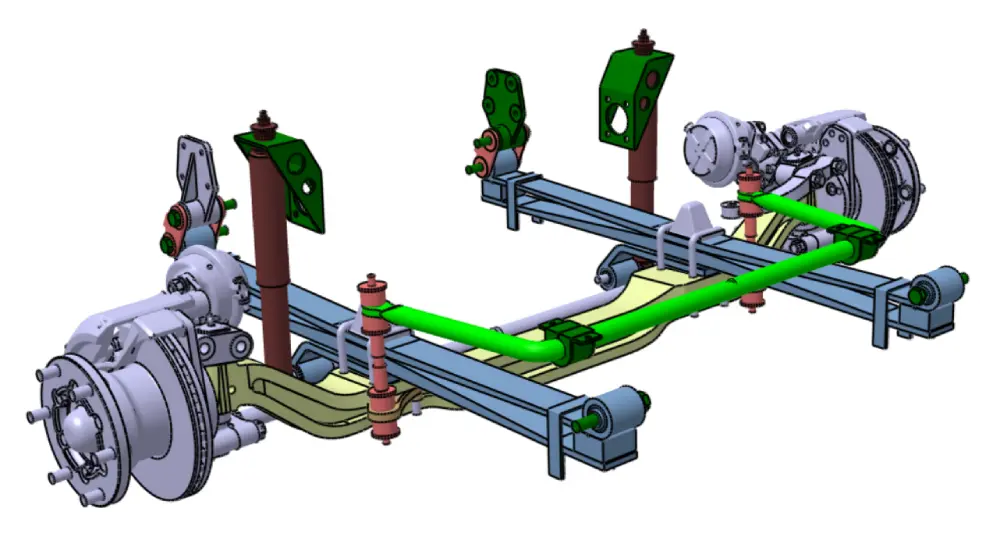 bus suspension - composite leaf springs